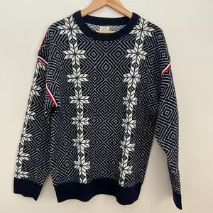 NWT J Crew 100% Lambs Wool Heavyweight Jacquard Geometric Nordic Ski Sweater